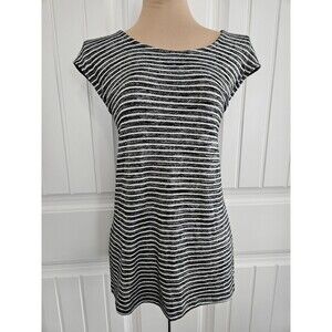 Banana Republic The Signature Tee Black And White Striped Top Size M Soft